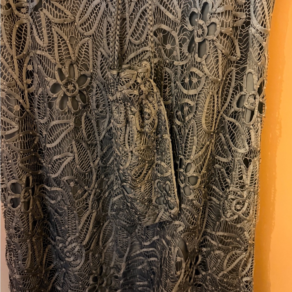 Soulmates Gray Silk Crochet Dress and bag - Picture 2 of 6